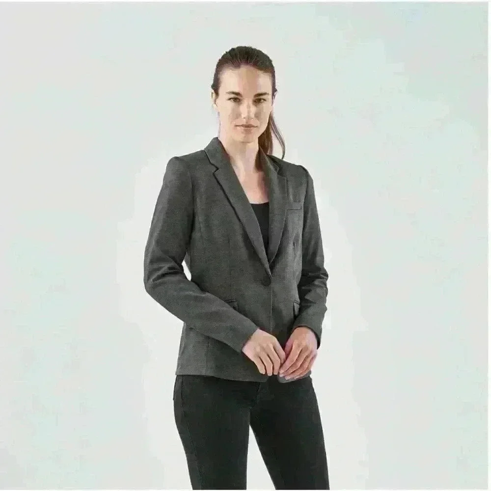 NWT Stormtech Delano Knit Graphite Heather One Button Blazer, M